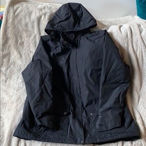 Eddie Bauer Fleece Lined Rain Coat Black 2X